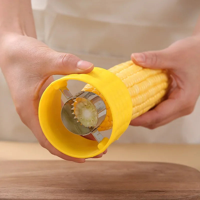 Twist & Peel Corn Cutter™ – Stainless Steel Kernel Remover for Home Use
