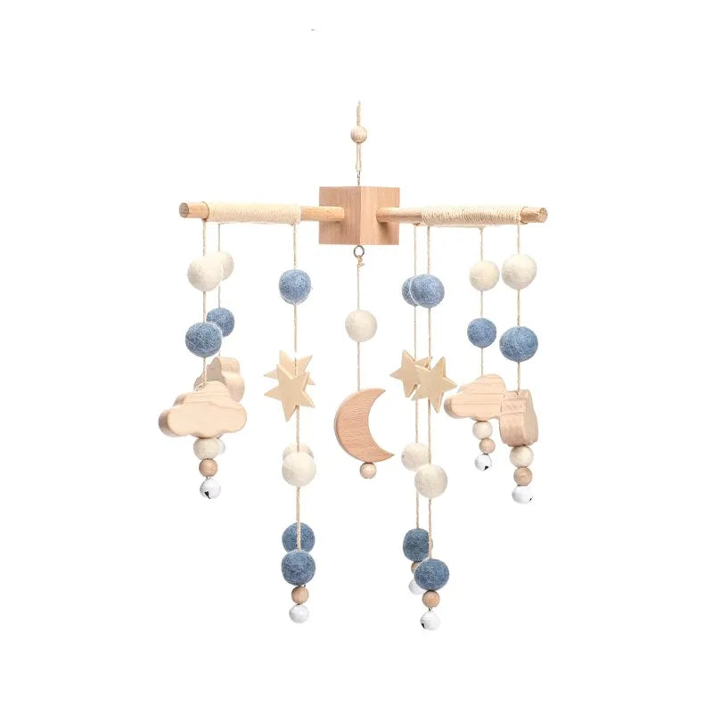 Velvet Bear Dreams™ - Wooden Baby Cot Mobile with Music Box