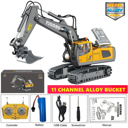 PowerDig™ 4WD RC Excavator – Heavy-Duty Construction Truck for Kids
