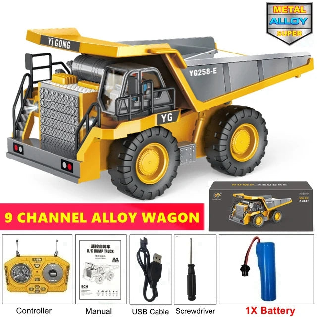 PowerDig™ 4WD RC Excavator – Heavy-Duty Construction Truck for Kids