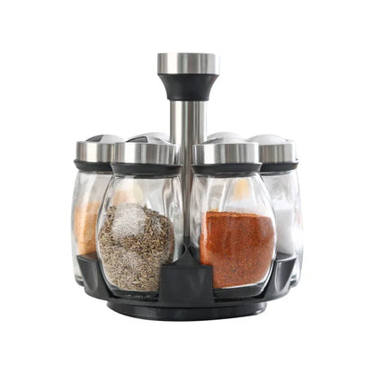 ClearFlavour™ Spice Organizer – Glass Jar & Salt Shaker Set