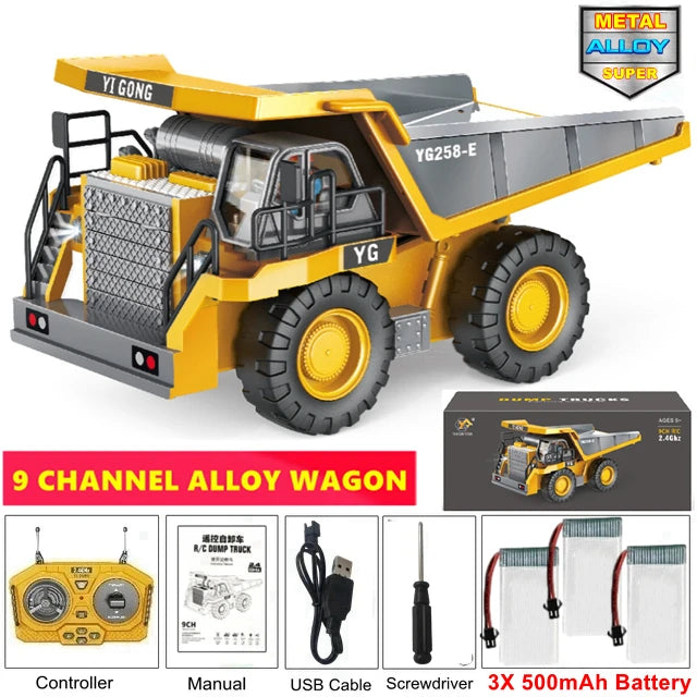 PowerDig™ 4WD RC Excavator – Heavy-Duty Construction Truck for Kids