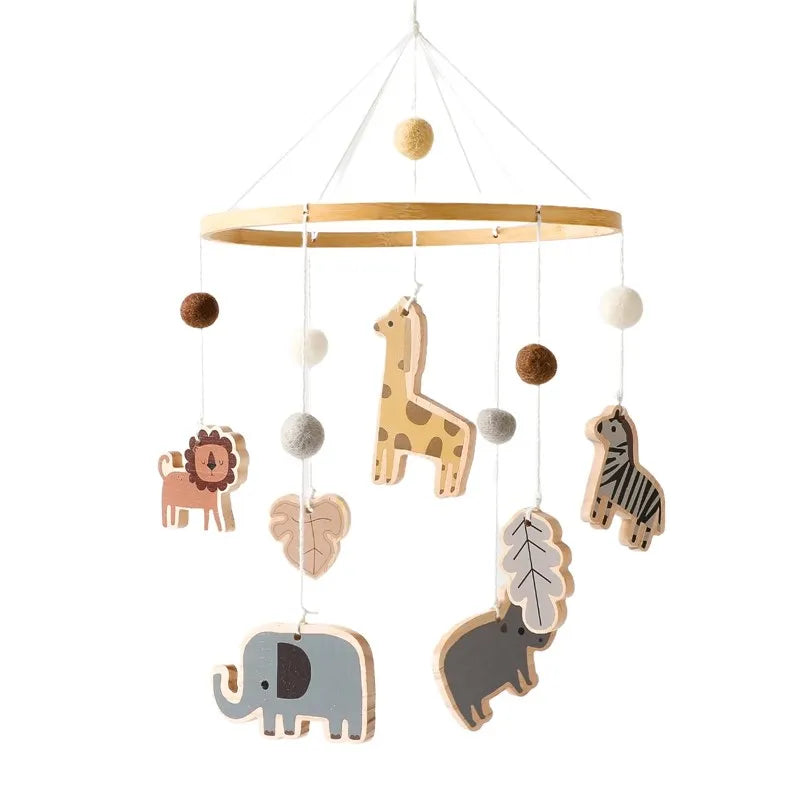 Velvet Bear Dreams™ - Wooden Baby Cot Mobile with Music Box