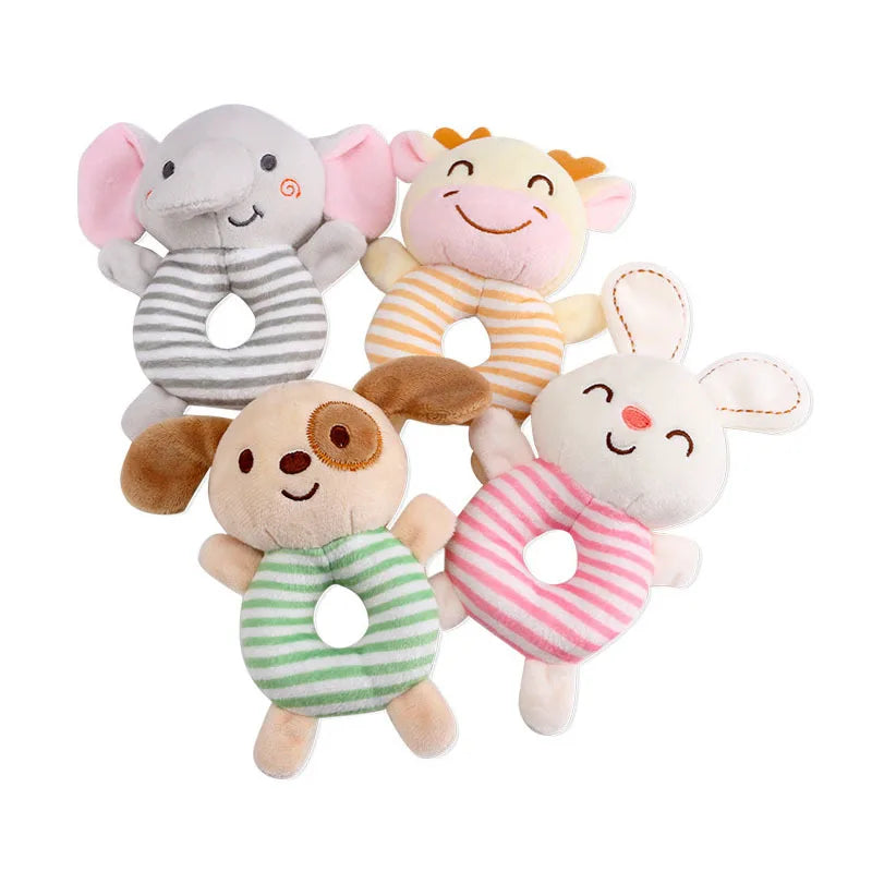CuddleRing Rattles™ – Plush Animal Hand Toy for Newborns & Toddlers