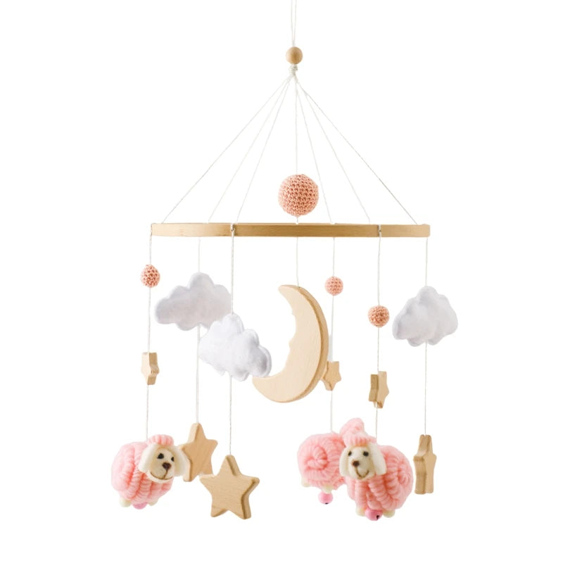 Velvet Bear Dreams™ - Wooden Baby Cot Mobile with Music Box