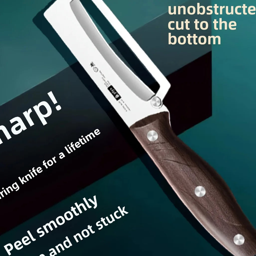 WoodGrip PeelPro™ – Stainless Steel Fruit & Veg Peeler with Wooden Handle