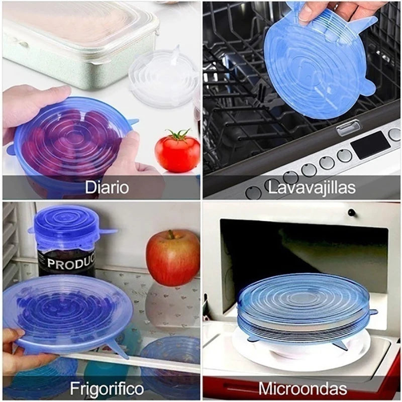 EcoStretch™ Food Saver Lids – Airtight Silicone Covers for Fresh Storage