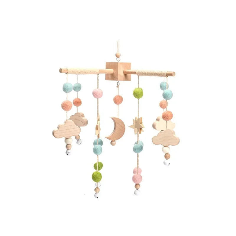 Velvet Bear Dreams™ - Wooden Baby Cot Mobile with Music Box
