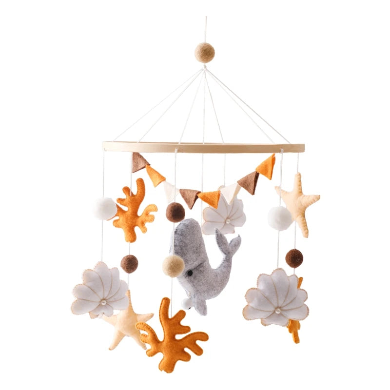 Velvet Bear Dreams™ - Wooden Baby Cot Mobile with Music Box