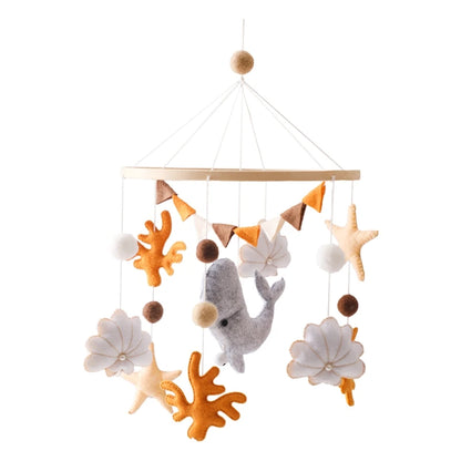 Velvet Bear Dreams™ - Wooden Baby Cot Mobile with Music Box