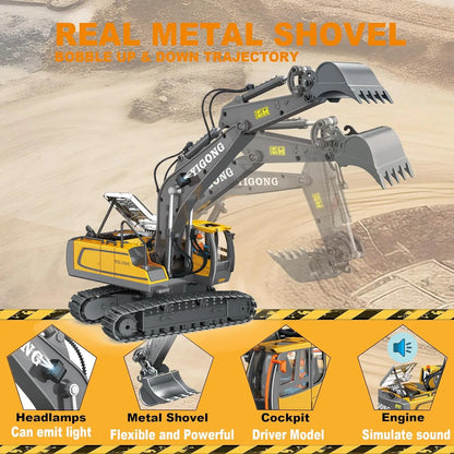 PowerDig™ 4WD RC Excavator – Heavy-Duty Construction Truck for Kids