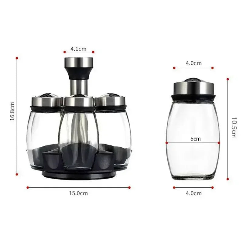 ClearFlavour™ Spice Organizer – Glass Jar & Salt Shaker Set