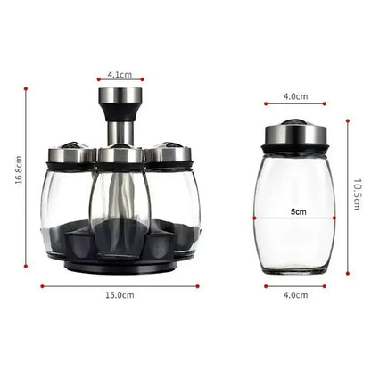 ClearFlavour™ Spice Organizer – Glass Jar & Salt Shaker Set