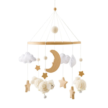 Velvet Bear Dreams™ - Wooden Baby Cot Mobile with Music Box