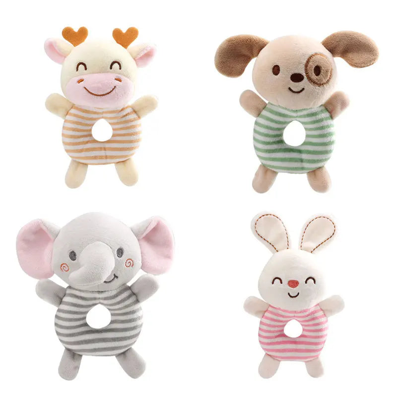 CuddleRing Rattles™ – Plush Animal Hand Toy for Newborns & Toddlers