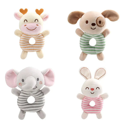 CuddleRing Rattles™ – Plush Animal Hand Toy for Newborns & Toddlers