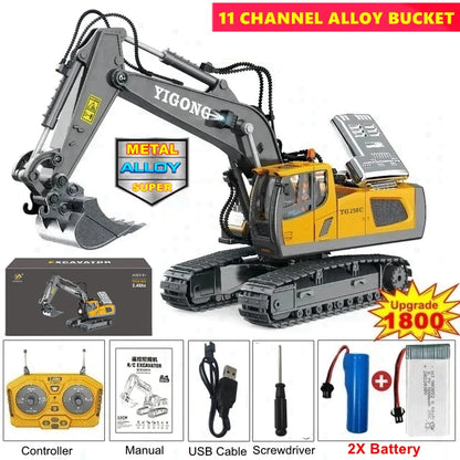 PowerDig™ 4WD RC Excavator – Heavy-Duty Construction Truck for Kids