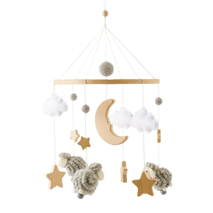 Velvet Bear Dreams™ - Wooden Baby Cot Mobile with Music Box