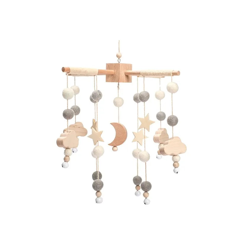 Velvet Bear Dreams™ - Wooden Baby Cot Mobile with Music Box