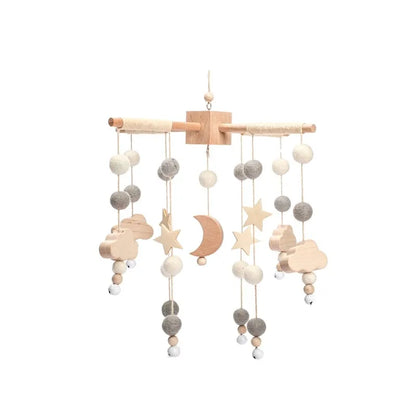 Velvet Bear Dreams™ - Wooden Baby Cot Mobile with Music Box