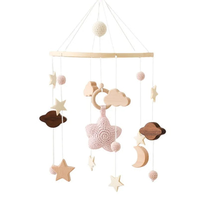 Velvet Bear Dreams™ - Wooden Baby Cot Mobile with Music Box