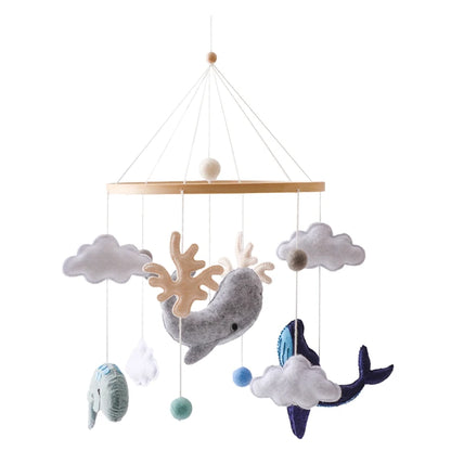 Velvet Bear Dreams™ - Wooden Baby Cot Mobile with Music Box