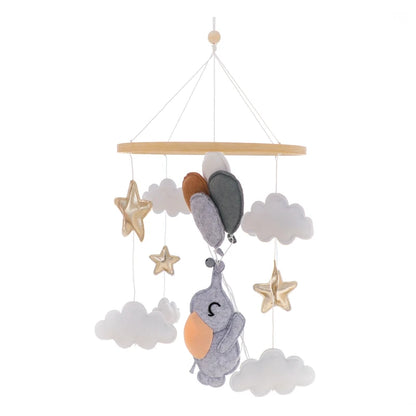Velvet Bear Dreams™ - Wooden Baby Cot Mobile with Music Box