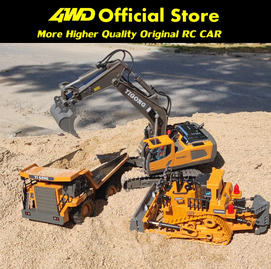 PowerDig™ 4WD RC Excavator – Heavy-Duty Construction Truck for Kids