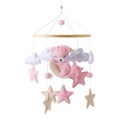 Velvet Bear Dreams™ - Wooden Baby Cot Mobile with Music Box
